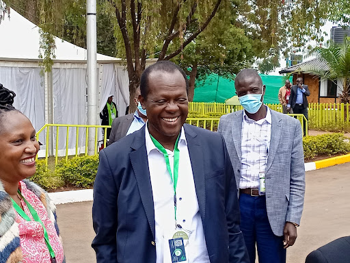 Azimio ED Raphael Tuju arrives at Bomas on August 9, 2022.