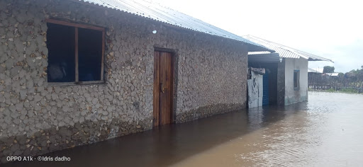 Houses submerged by floods in Lamu.