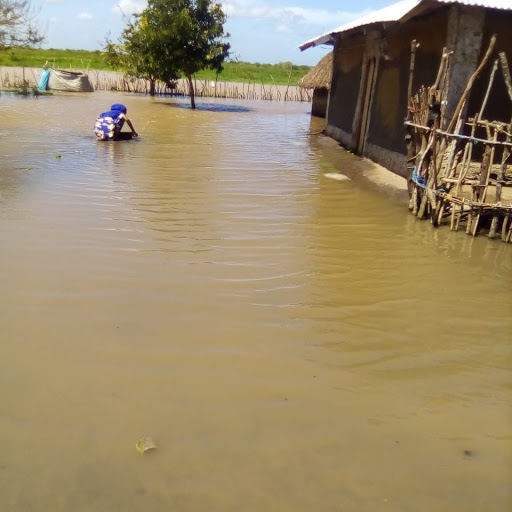 Houses submerged by floods in Lamu.