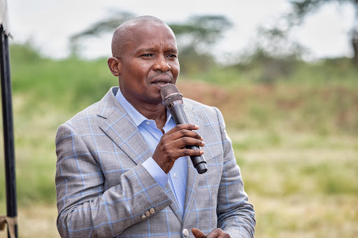 Interior Cabinet Secretary Kithure Kindiki addressing security officers at Archer's Post in Samburu County on December 28, 2023.