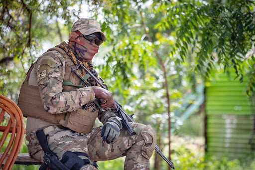 A member of the Kenya Defence Forces at Archer's Post in Samburu County on December 28, 2023.