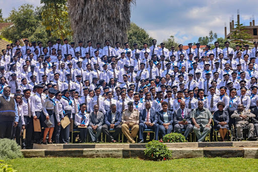 Newly recruited Immigration officers at the Kenya School of Government in Kabarnet, Baringo county.