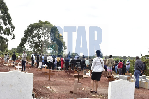 Family and friends of the late lgbt female activist Kawira Mwirichia gather at Lang'ata cemetery  during her burial  on November10,2020/MERCY MUMO