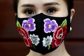 Floral design face mask