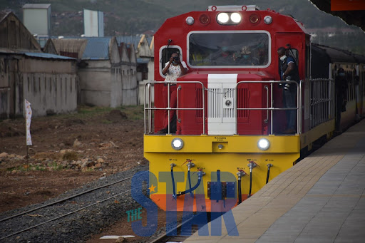 The commuter train arrives at the Kisumu Railways station on December 17, 2021.