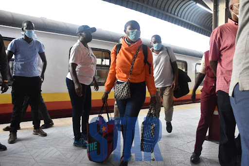 Passengers arrive in Kisumu on December 17, 2021.