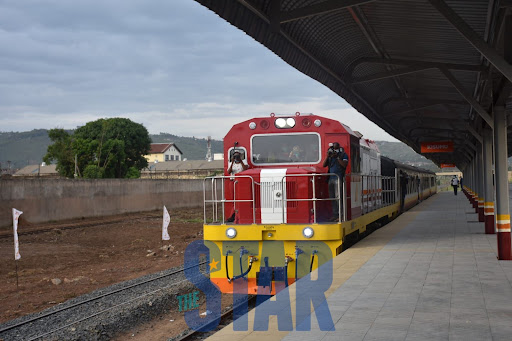 The commuter train arrives at the Kisumu Railways station on December 17, 2021.