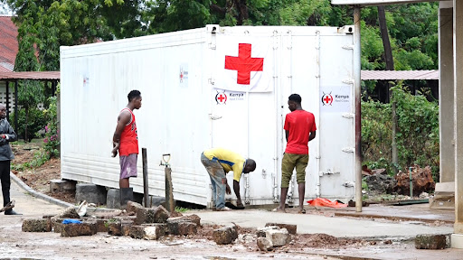 The mobile Morgue that was installed by the kenya Red Cross Society to aid in storing the 108 bodies at the Malindi Sub County Hospital mortuary