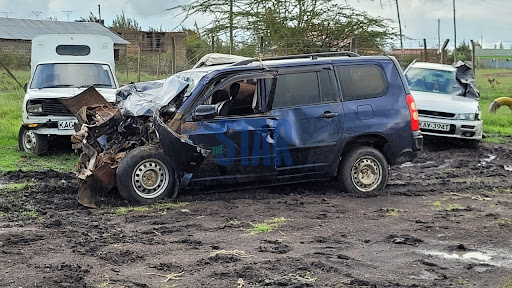 Wreckage after Machakos accident on December 21, 2021.