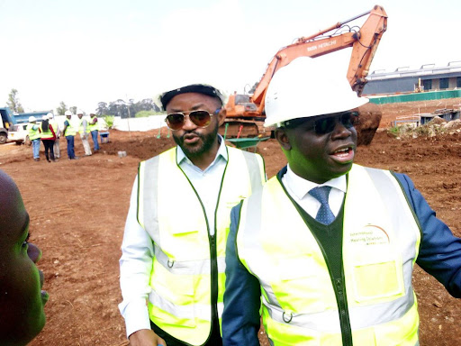 IHS Kenya managing director-capital and investor relations Peter Mayavi speaking to his staff at Limuru on Friday.