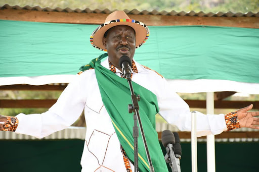 ODM leader Raila Odinga addresses worshippers of the church