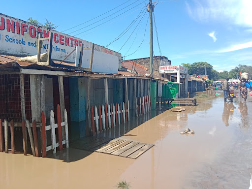 Traders at Ahero market which was affected by floods after River Nyando broke its banks, May 5, 2024.