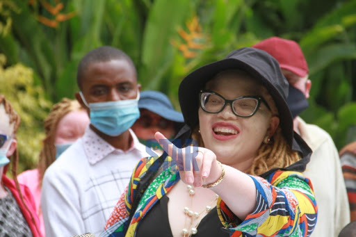 Jane Waithera  representing persons with disability during a press conference in Nairobi on February. 7, 2021.