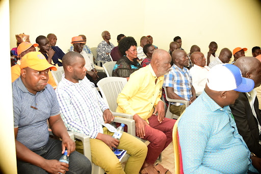 A section of Siaya ODM delegates at a meeting that resolved to expel deputy governor William Oduol on Sunday.