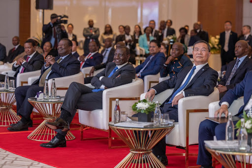 President William Ruto among other leaders during the opening of the JW Marriott Nairobi Nairobi on March 26, 2024