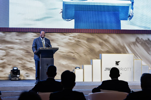 Prime Cabinet Secretary Musalia Mudavadi speaking during the opening of the JW Marriott Nairobi Nairobi on March 26, 2024