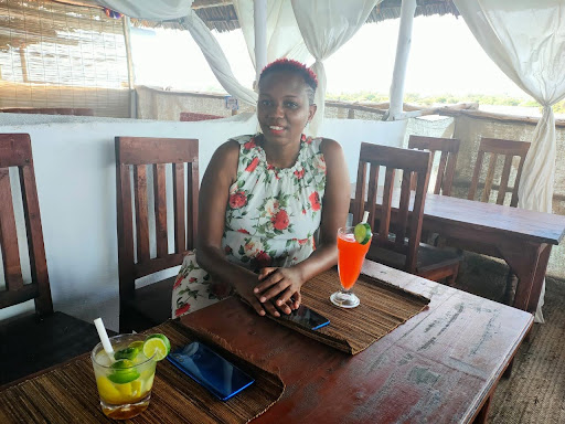 Lamu floating bar proprietor Frida Njeri, 38, during the interview