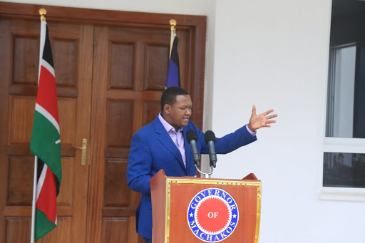 Machakos Governor Alfred Mutua addresses the press at his office in Machakos town on June 18, 2020.