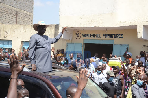 ODM party leader Raila Odinga after a church service at Soweto Catholic Church, Lower Savannah Nairobi on January 17, 2020.