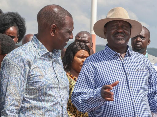 Deputy President William Ruto and ODM leader Raila Odinga in 2018.