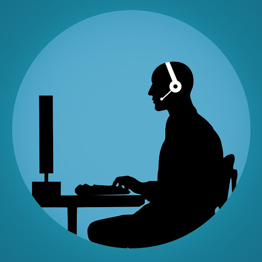 Silhouette of a man on a video call