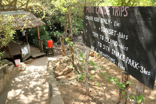 The entrance to Crab Shark restaurant