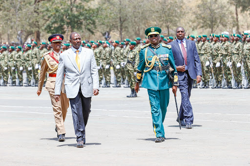 President William Ruto at the NYS  pass out parade ceremony at the Gilgil training academy in Nakuru on March 3, 2023