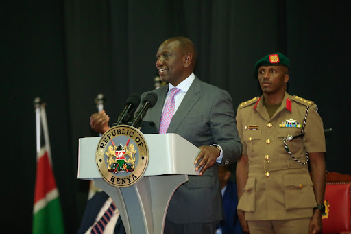 President William Ruto speaks at the induction workshop.